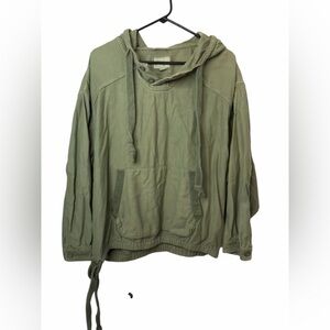 AMERICAN EAGLE HOODED WOMEN DRAWSTRING PULLOVER JACKET SHIRT OLIVE GREEN